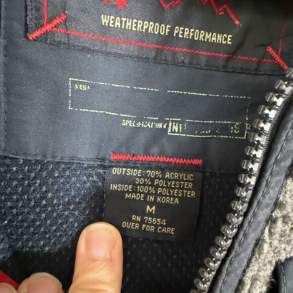 Vintage Abercrombie Fitch Jacket Men's Medium Grey Sherpa Zip Pockets Full Zip - Picture 7 of 12